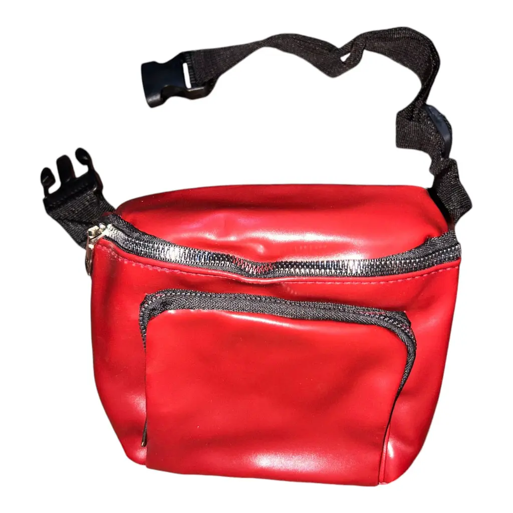 Genuine Leather Waise Bag Red 2