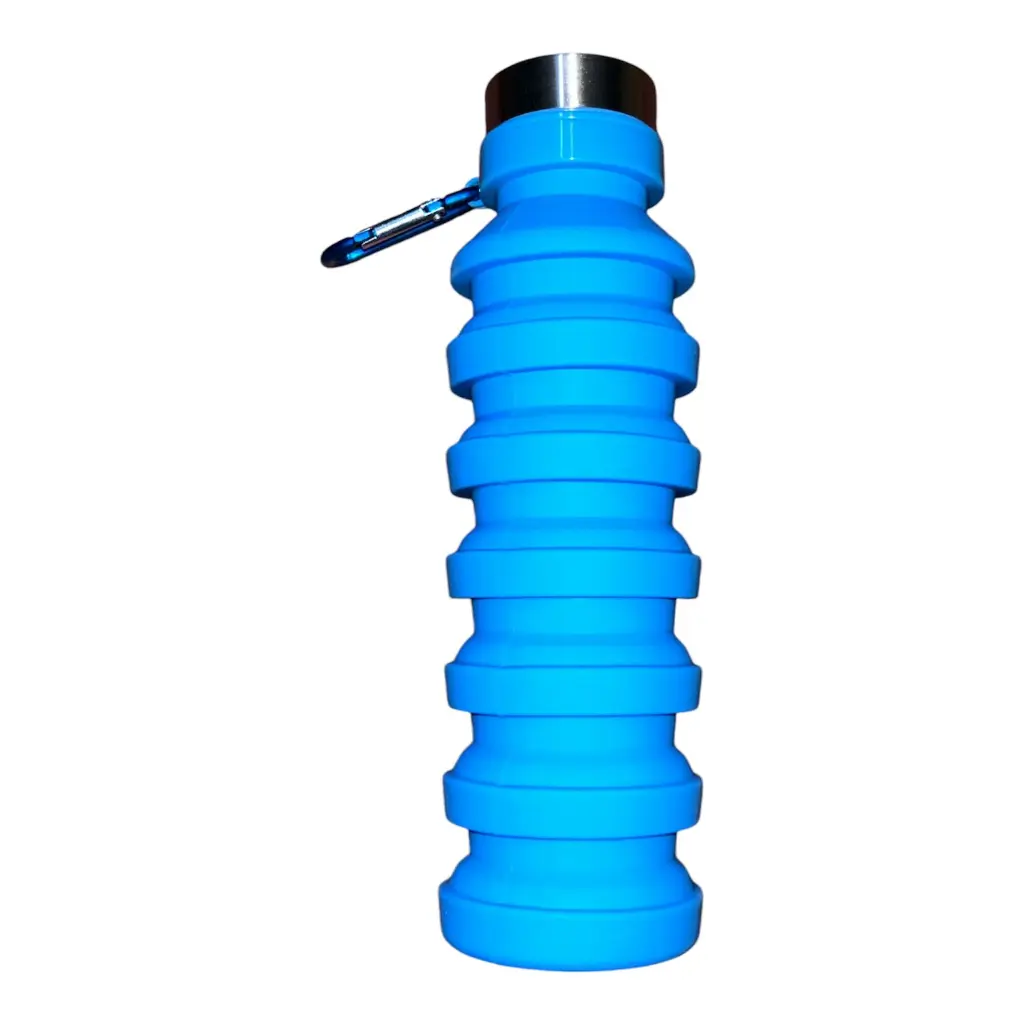 Blue Silicone Foldable Water Bottles 2