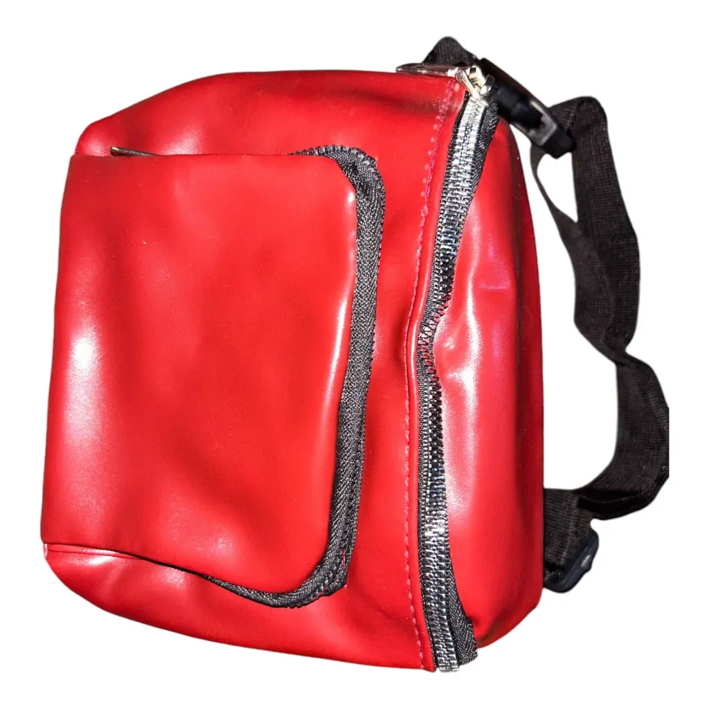 Genuine Leather Waist Bag Red